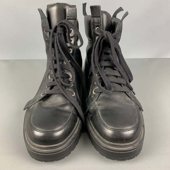 KRIS VAN ASSCHE Black Solid Leather Boots - Picture 4 of 8